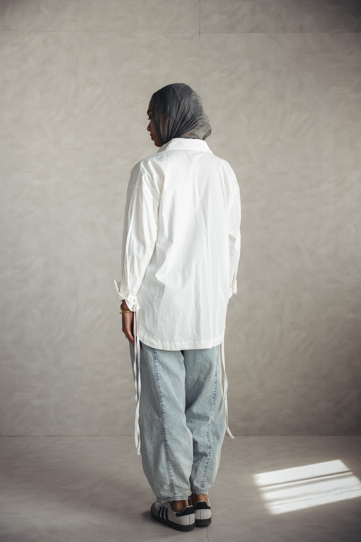 High Low Poplin Shirt - OFFWHITE