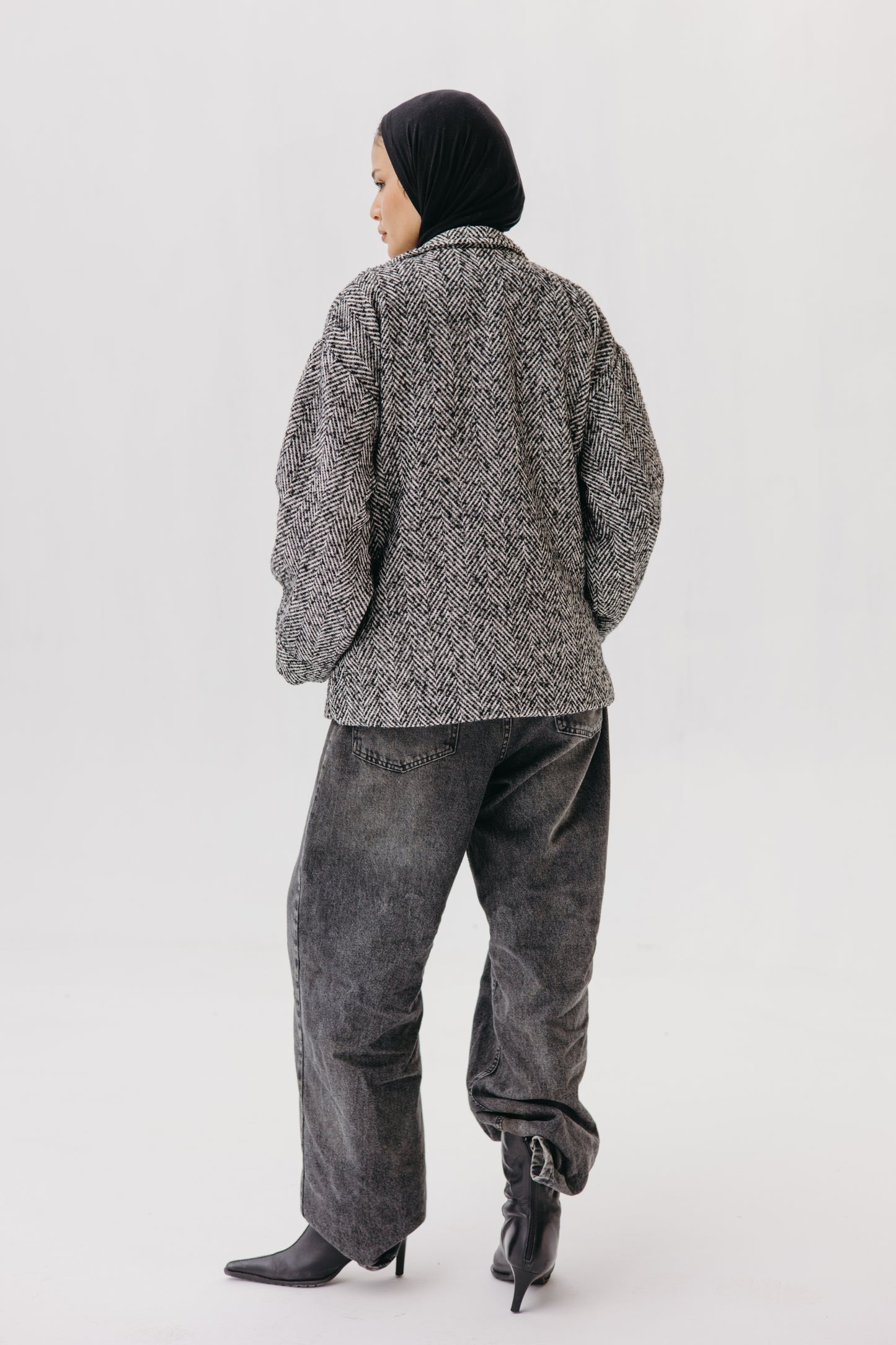 ZIPPER GOOKH JACKET -  BLACK