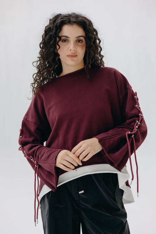 Rope Sweatshirt - Burgandy