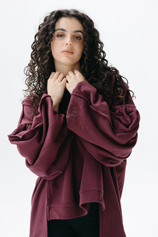 Puffy Sweatshirt -  Burgandy