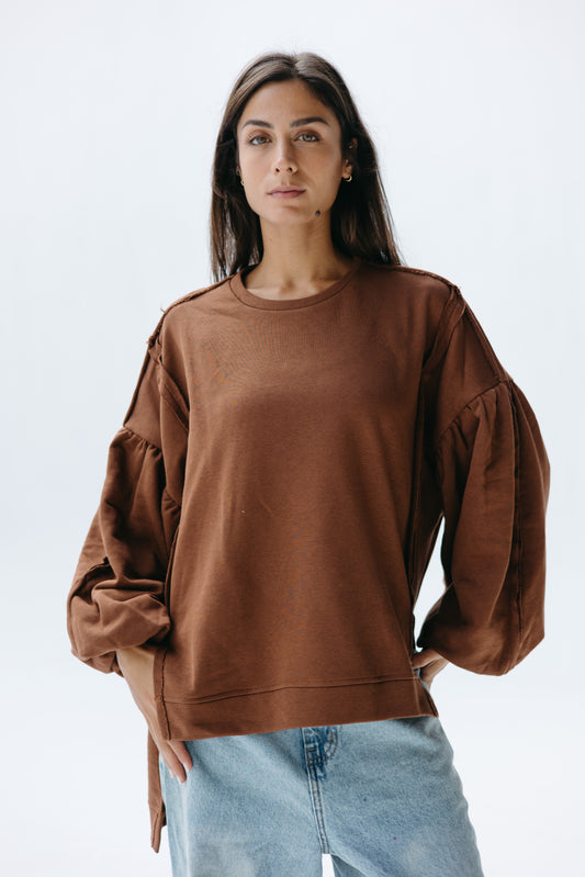 Puffy Sweatshirt - Brown