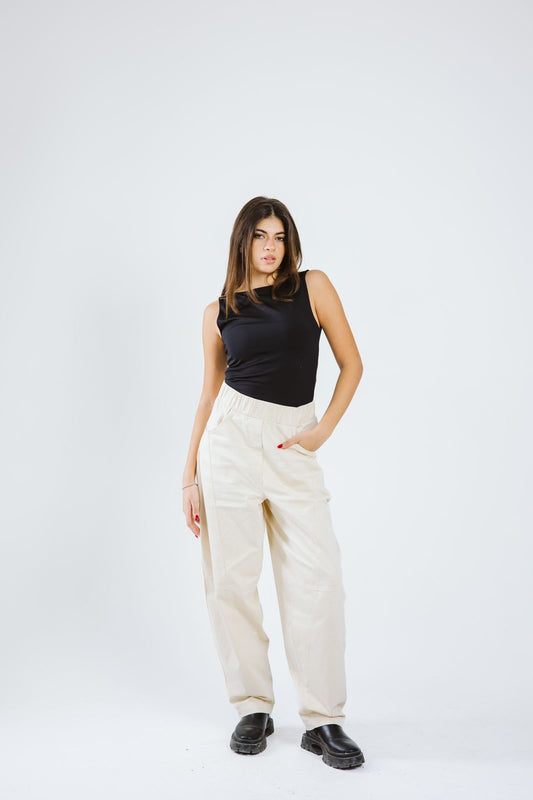 Autumn momfit PANTS - Beige