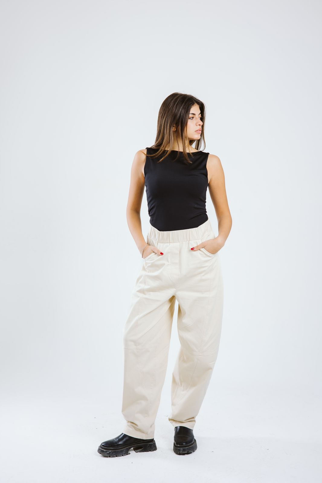 Autumn momfit PANTS - Beige