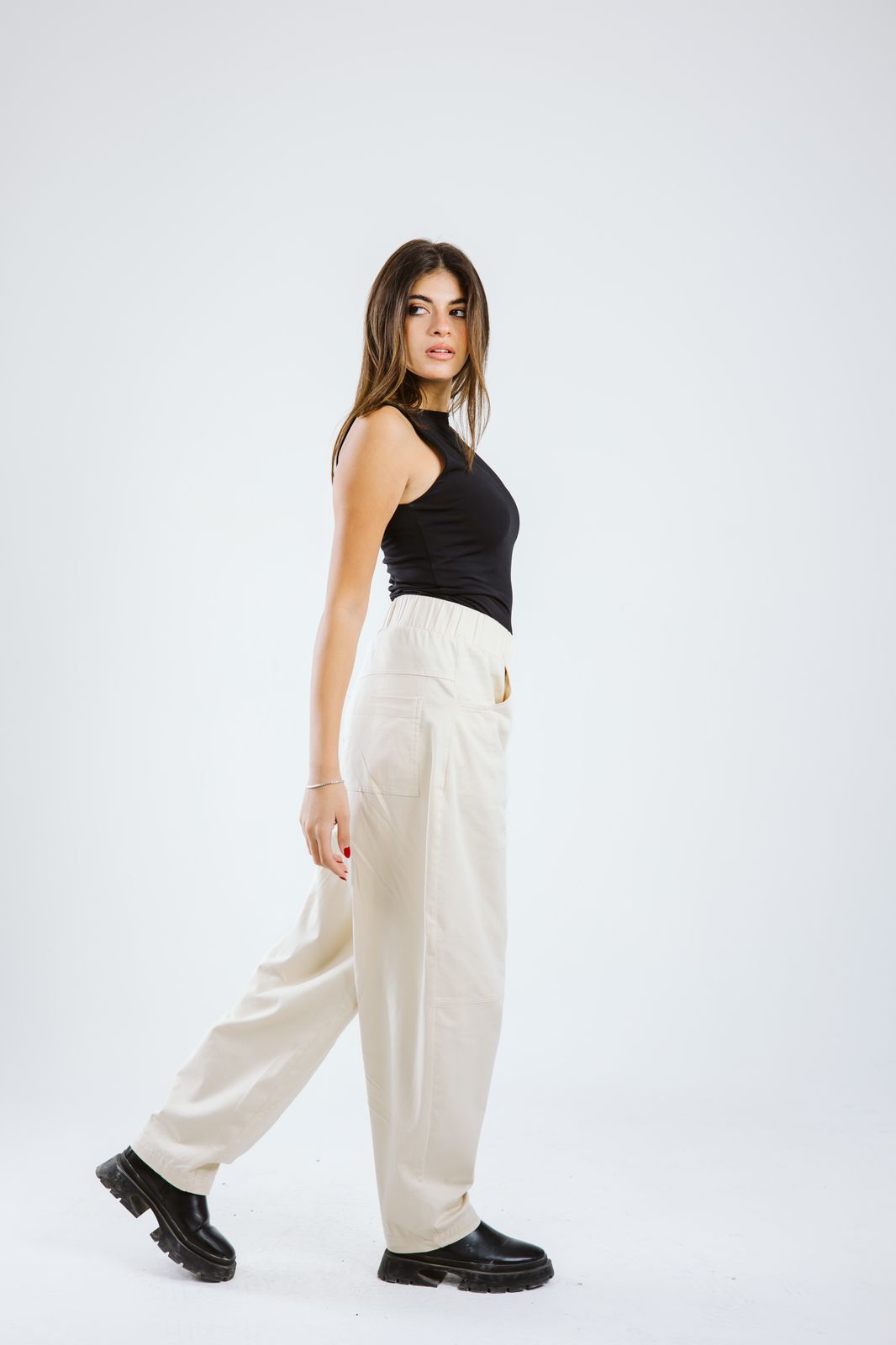 Autumn momfit PANTS - Beige